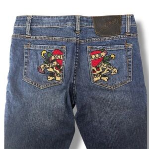 Ed Hardy Denim with Colorful Embroidery Men's Jeans